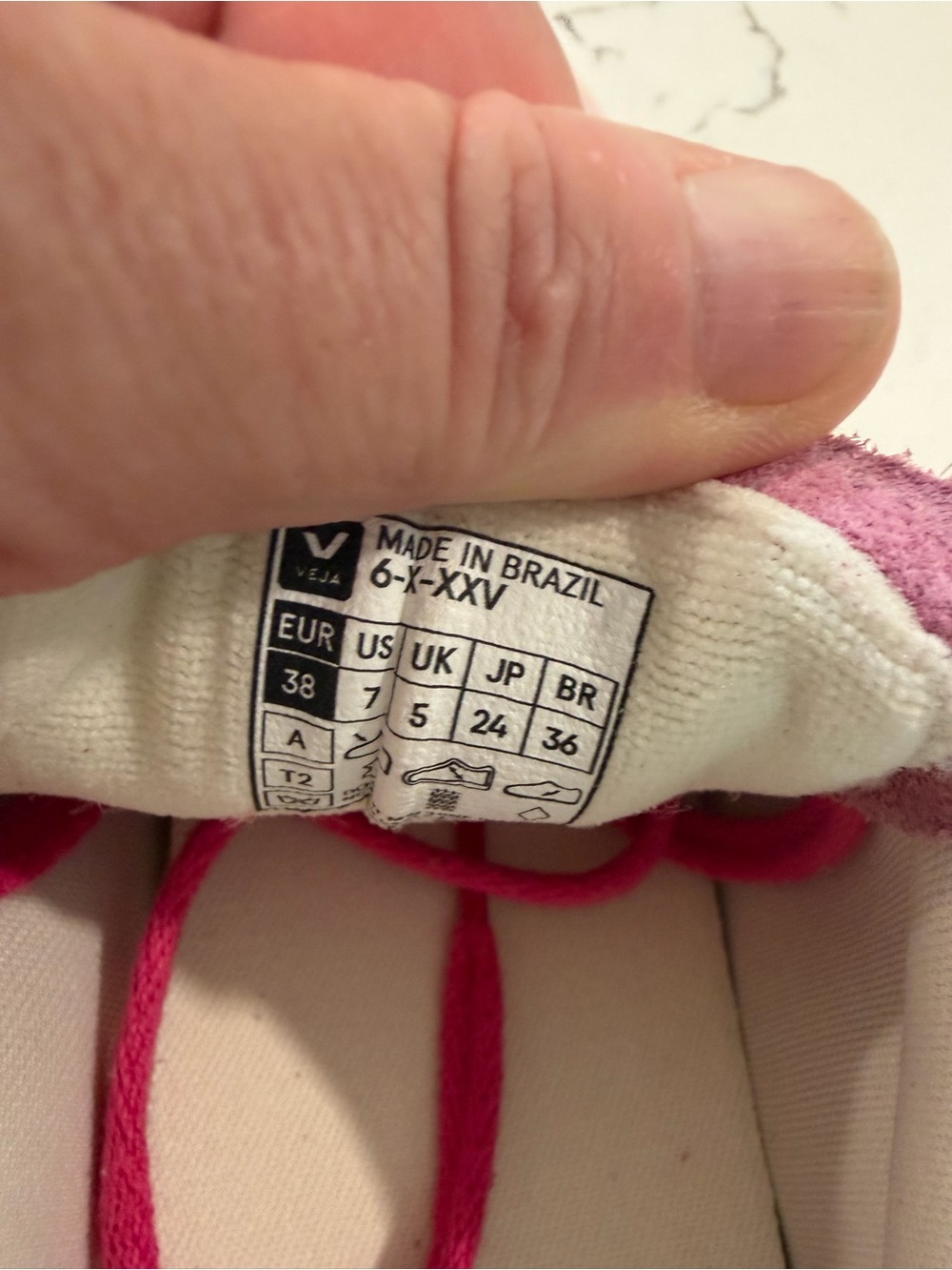 Veja Women's Pink Low-Top Sneakers with Hot Pink Laces - Picture 8 of 10